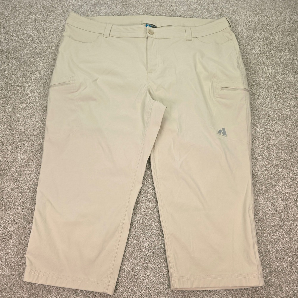 Eddie Bauer First Ascent Guide Pants Womens 22W Beige Capri Hiking Outdoor